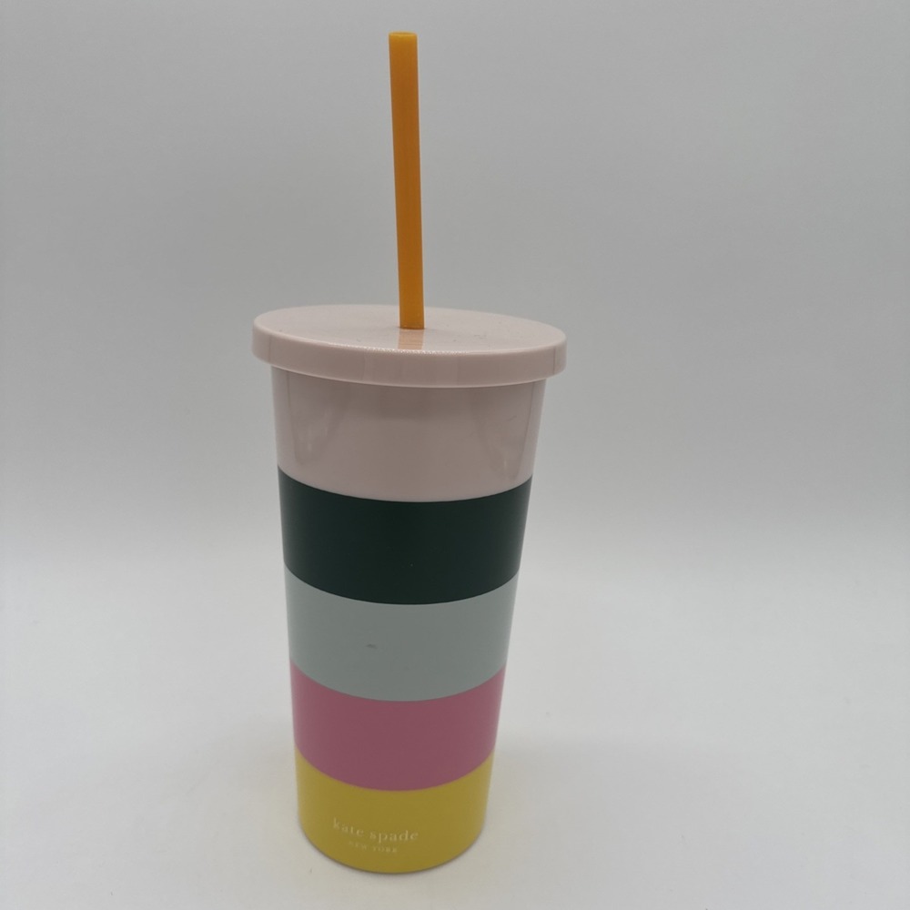Kate Spade Tumbler with Straw 7.5" Tall